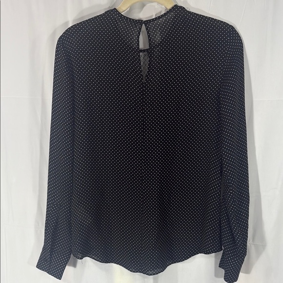 A.L.C. Black White Polka Dot Long Sleeve Blouse Sz 0 - Picture 7 of 10